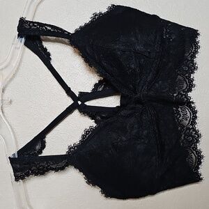 Aerie‎ M Dcup Black Lace Racerback Bralette